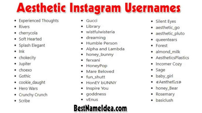 Nama Instagram Aesthetic Dan Artinya